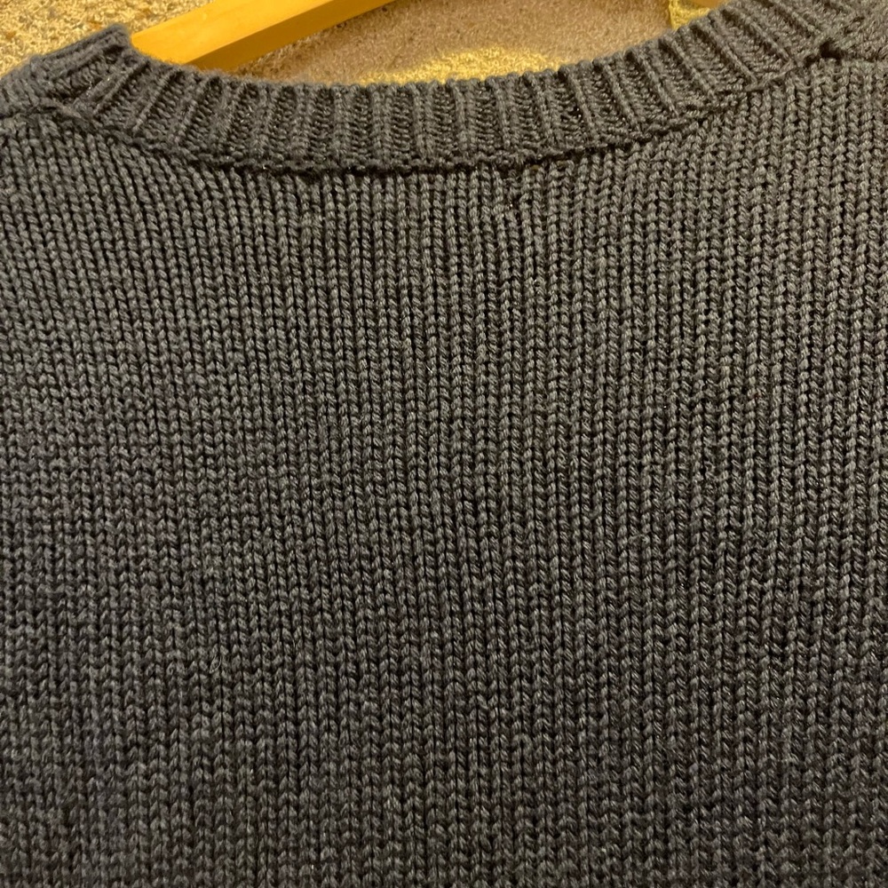 Cashmere TREASURE & BOND Cashmere Wool Navy Sz S Cable Knit Sweater Dress preppy - Picture 3 of 9